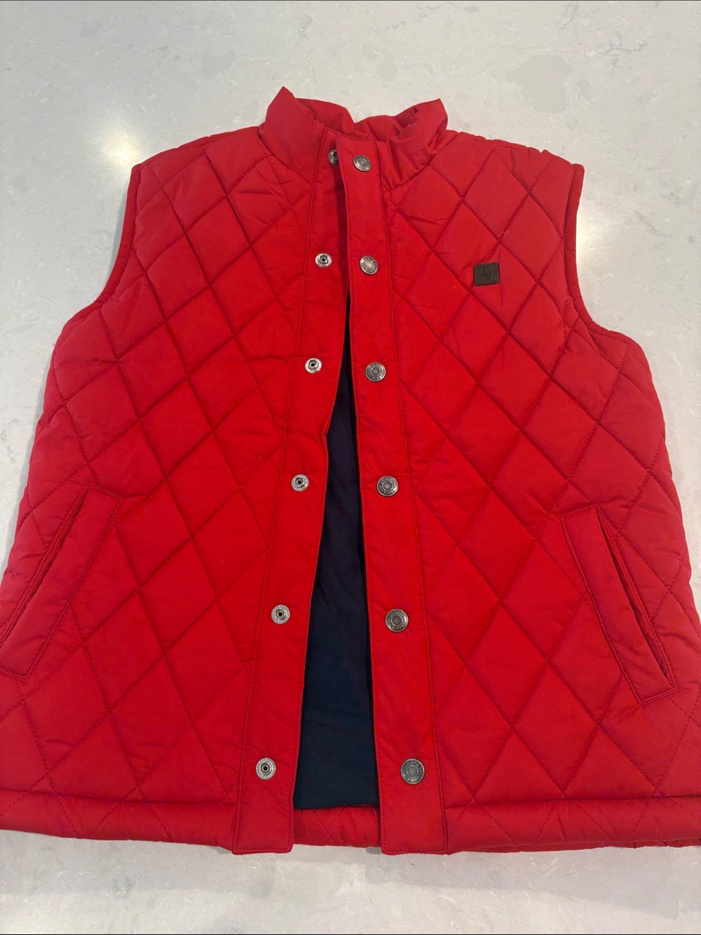 Janie and Jack Navy and Red Hooded vest